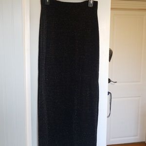 Stretchy glitter maxi w side slit